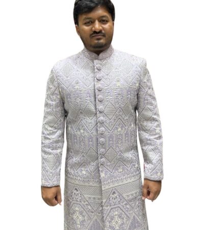 Ivory Hand-Embroidered Sherwani