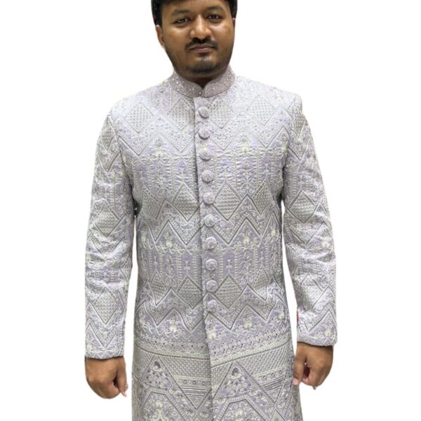 Ivory Hand-Embroidered Sherwani