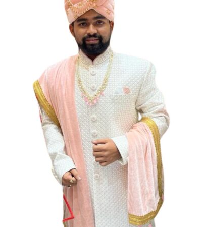 Ivory Gold Embroidered Sherwani