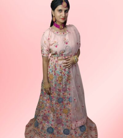 Blush Pink Lehenga On Rent