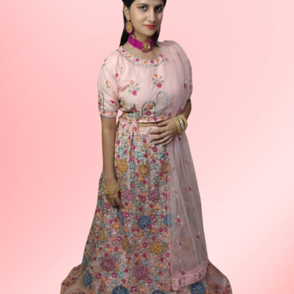 Blush Pink Lehenga On Rent