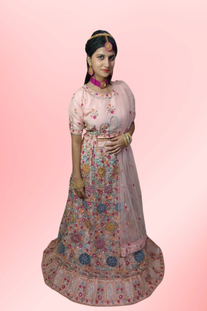 Blush Pink Lehenga On Rent