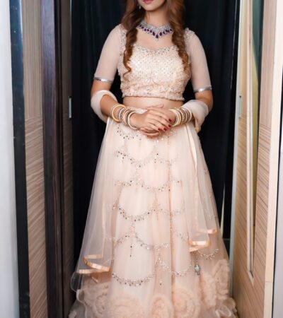 Elegant Blush Peach Lehenga