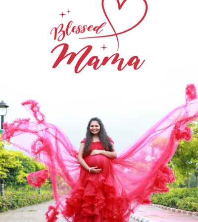 Elegant Red Maternity Gown