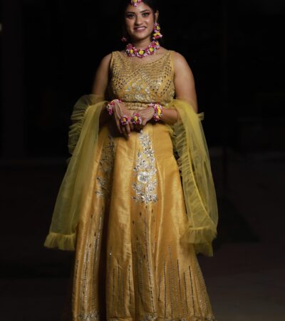 Elegant Yellow Embroidered Lehenga Set