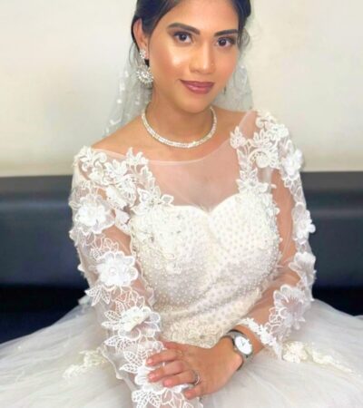 Ethereal White Pearl Bridal Gown