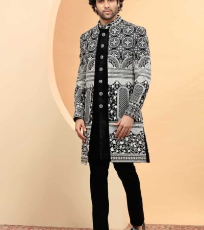 Majestic Black & Silver Indo-Western