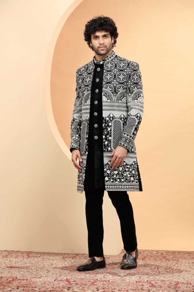 Majestic Black & Silver Indo-Western