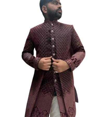 Maroon Velvet Sherwani
