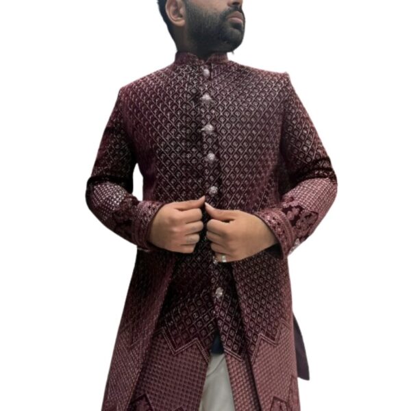 Maroon Velvet Sherwani