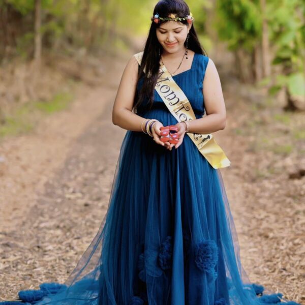 Midnight Blue Maternity Gown