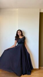 Midnight Elegance Black Party Wear Gown