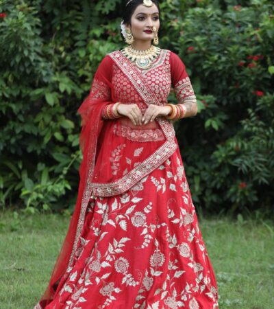 Royal Red Embroidered Lehenga